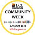 A badge highlighting that UCC's Community Week takes place between October 4 to 13