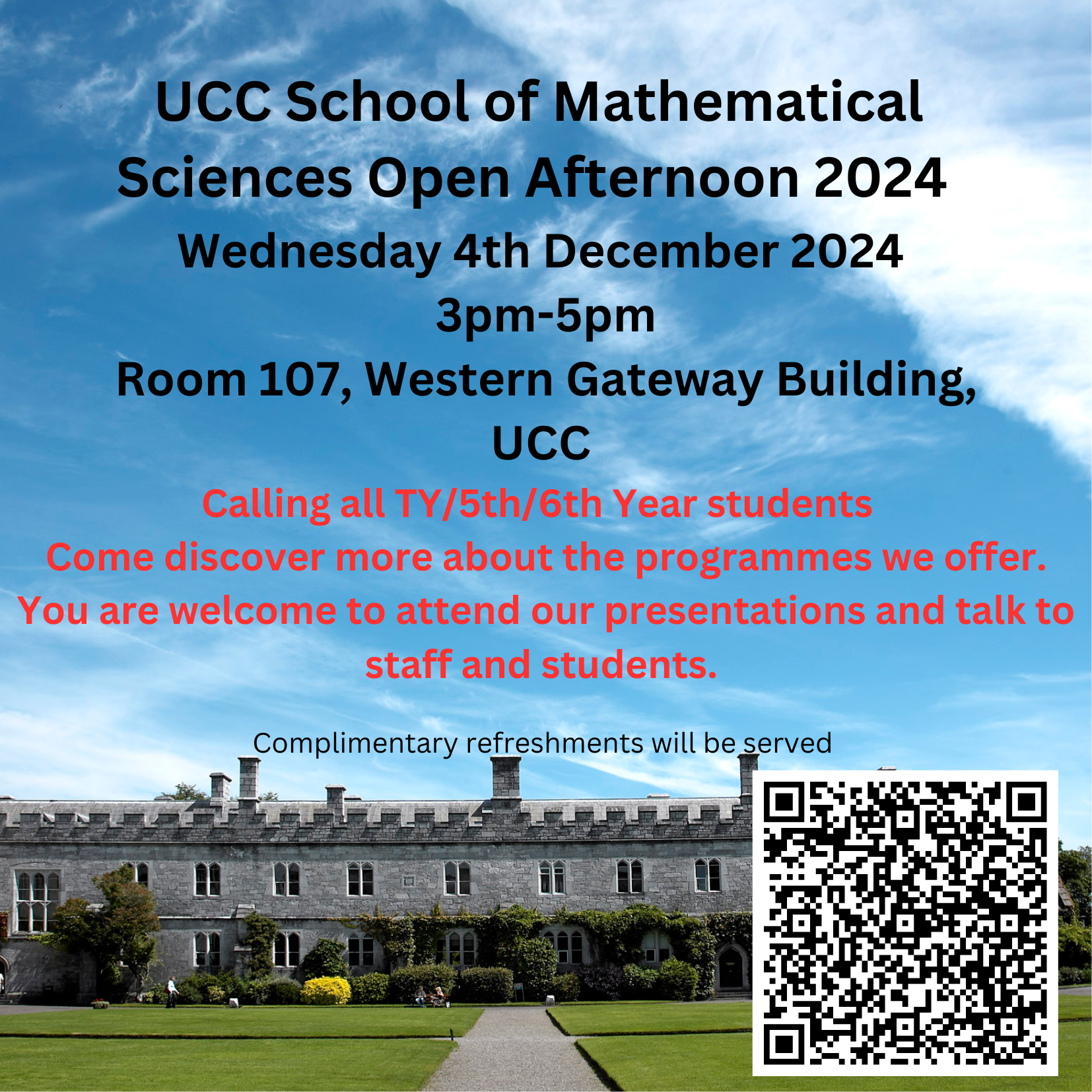 UCC School of Mathematical Sciences Open Afternoon 2024
