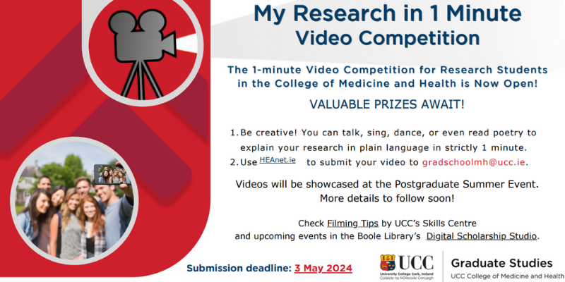 Announcing the CoMH 'My Research in 1 Minute' video competition