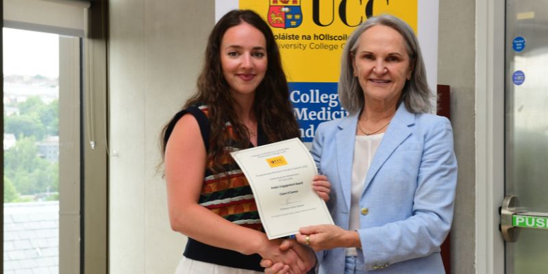 Claire O'Connor receiving the Public Engagement Award 2026 Claire O'Connor receiving the Public Engagement Award 2026