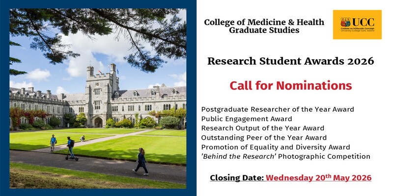 College of Medicine and Health Graduate Studies Postgraduate Research Student Awards 2026: Call for Nominations