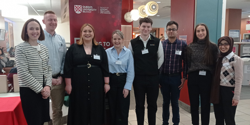 AIPEC UCC team presenting (L-R): Dr Aoife Fleming, students Adam Dunne, Niamh Kavanagh, Louise Harte, Luke Healy, Anish Madan Lal and Asma Zulfiqar. 

