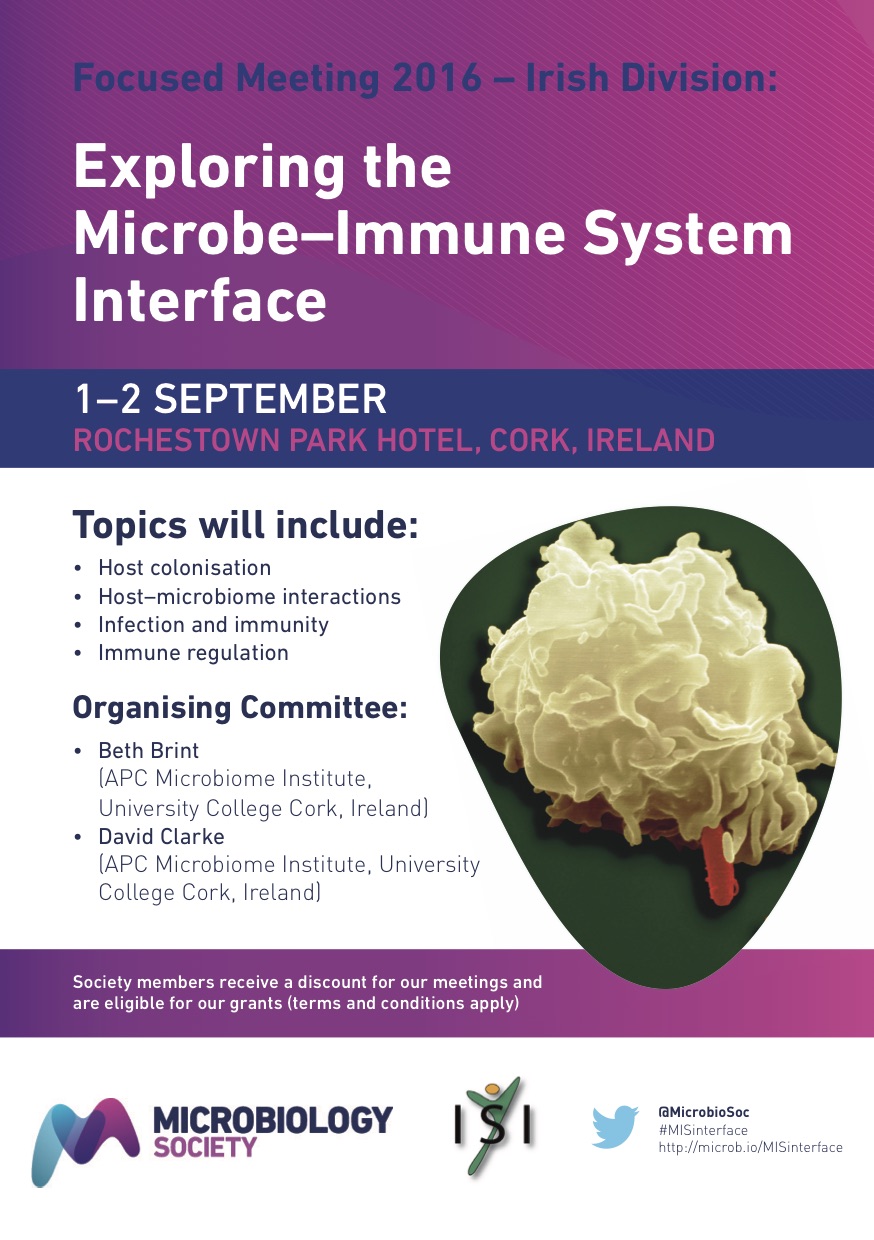 School of Microbiology hosts the Microbiology Society - Irish Division Meeting: 1-2 September, CORK 