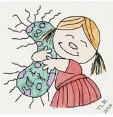 Girl hugs bacterial cell 