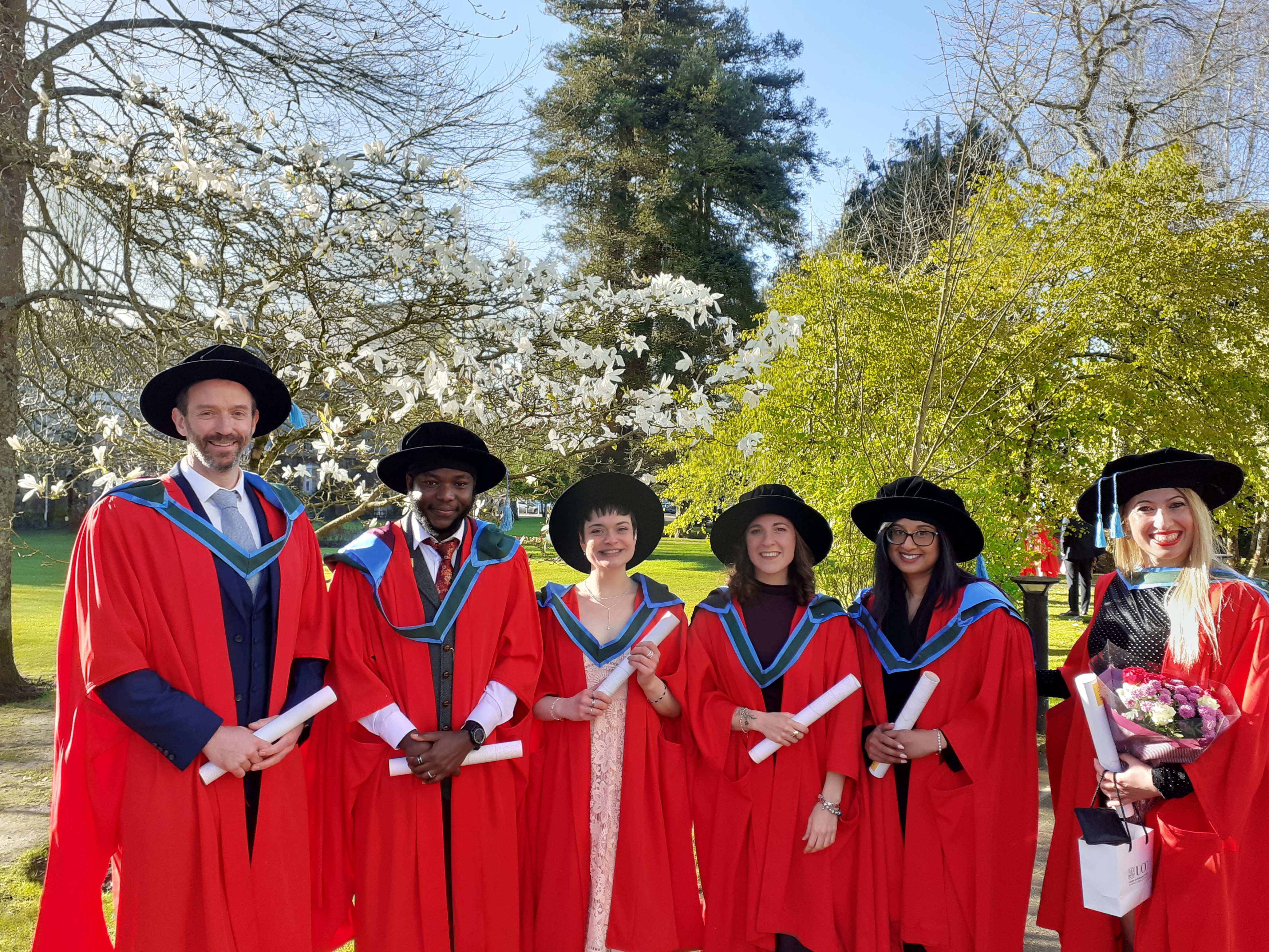 L – R Dr David Woods, Dr Emmanuel Osei, Dr Franziska Huff, Dr Moncia Cazzaniga,                      Dr Hiba Shareefdeen and Dr Eleni Kamilari