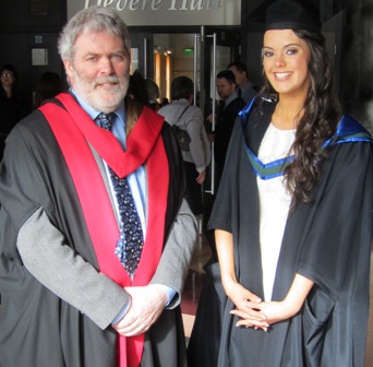 Caitríona Ní Luasa M.A. and Prof. Ó Macháin at the recent Spring Conferrings