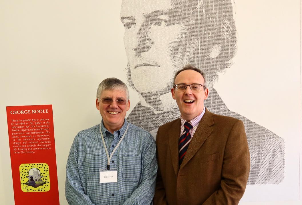 Rick Riordan, UCC graduate, with Stephen Byrne, Deputy President and Registrar, UCC, at Tuatha Dé Danann Conference