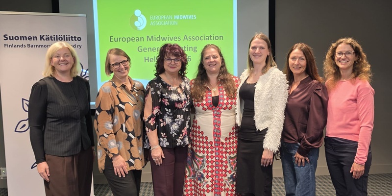 From left: Maeve O Connell (Secretary), Pernilla Stenbeck (Treasurer),  Melania Tudrose (Vice President), Prof Viktoria Vivilaki (President), and three Board Members: Aline Liepinaitiene, Prof Malin Bogren, Bernadette Brieskorn