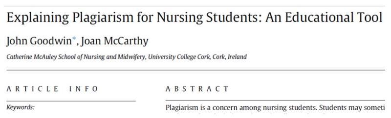 Academics from the School of Nursing and Midwifery, UCC use Illustrations to Illustrate the Different Categories of Plagiarism