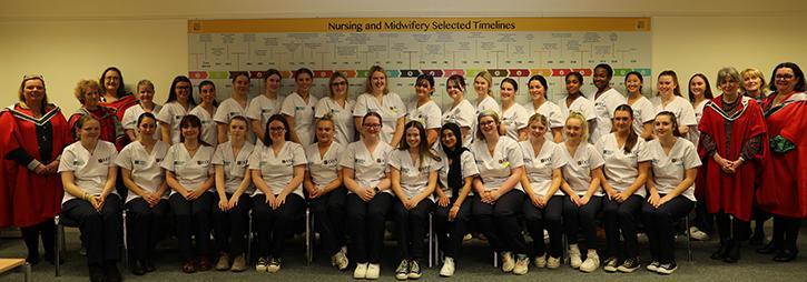 Year 1 BSc Nursing and Midwifery students attended a uniform ceremony 