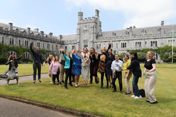 COST Group 2 jumping IN front of UCC clock tower