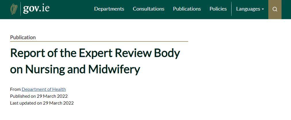 A call for action after the publication of the Report of the Expert Review Body on Nursing and Midwifery 2022