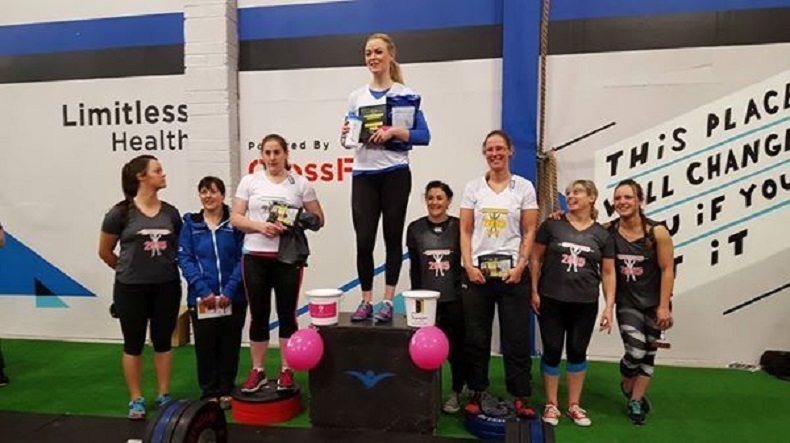 Anja Tetzner prize winner at the Irish Strong Woman Championship 2015