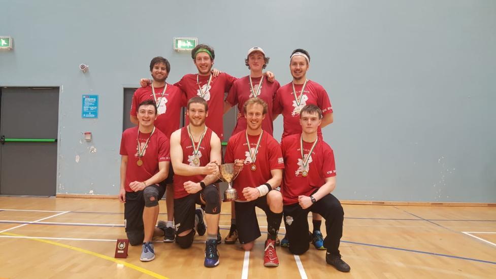 Andrew Moore and his team mates from Rebel 1 Ultimate at the All-Ireland Frisbee Championships