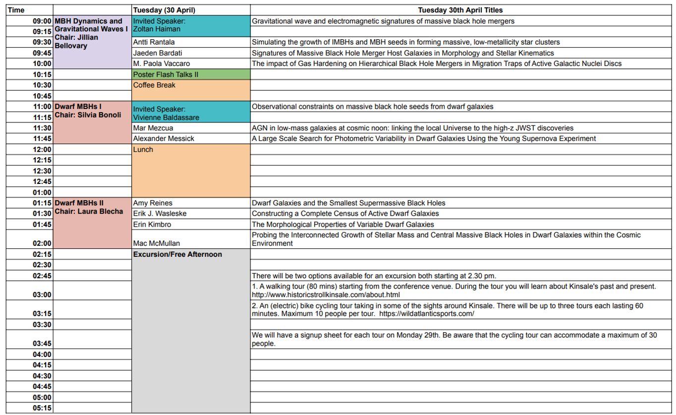 Day two programme of events