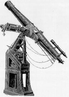 Sketch from Grubb catalogue of the orginal equatorial telescope 