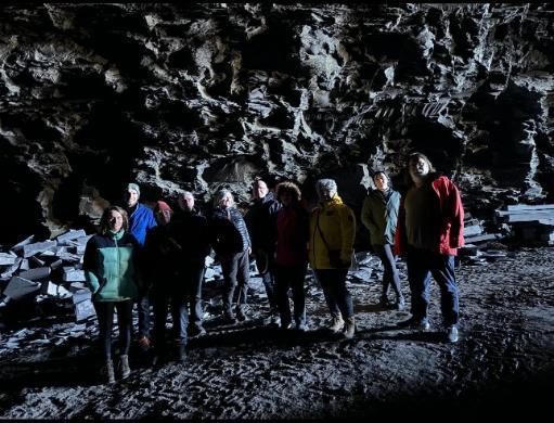 Group in slate quarry, Valentia