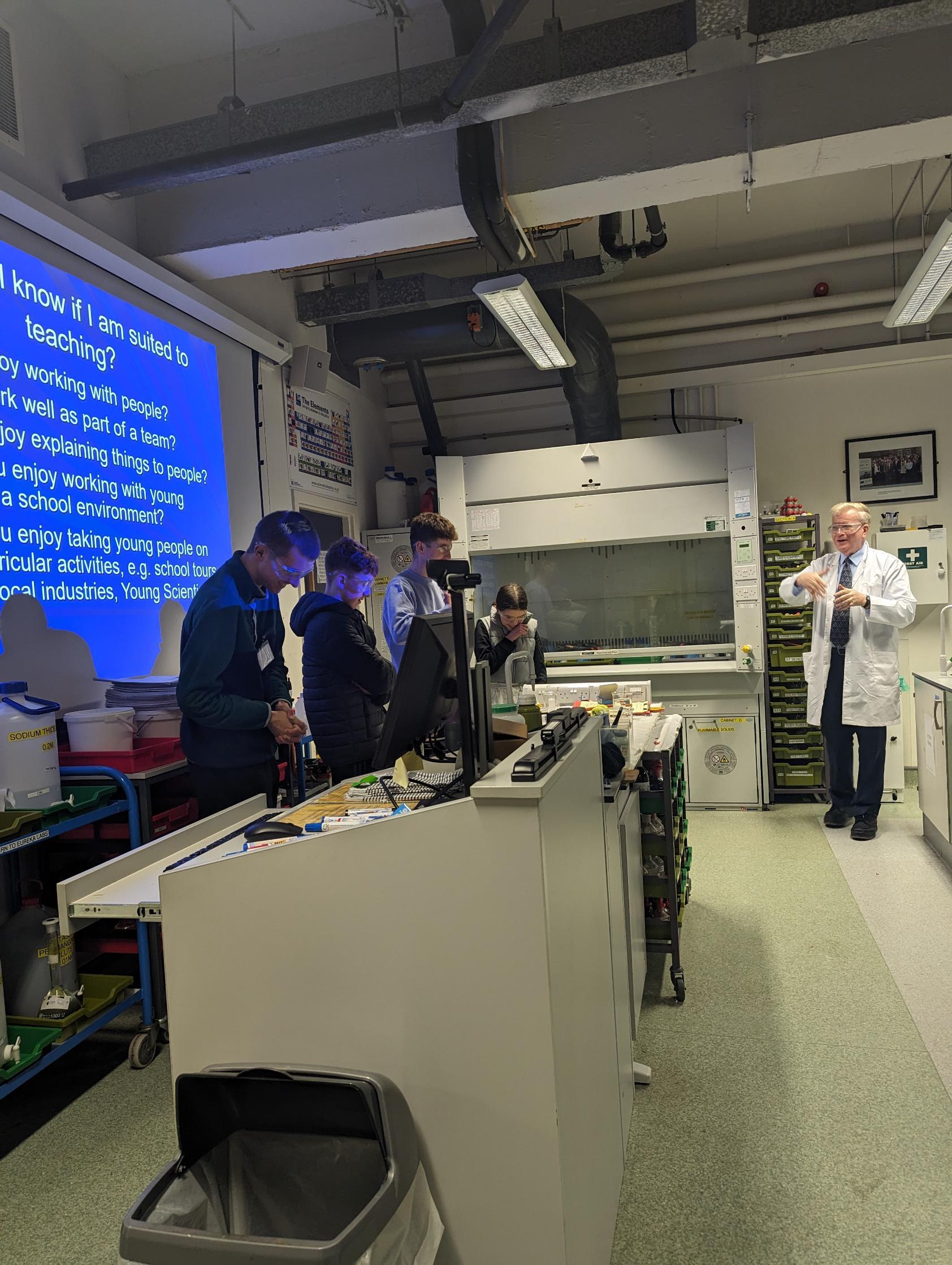 Students demonstrating science experiment