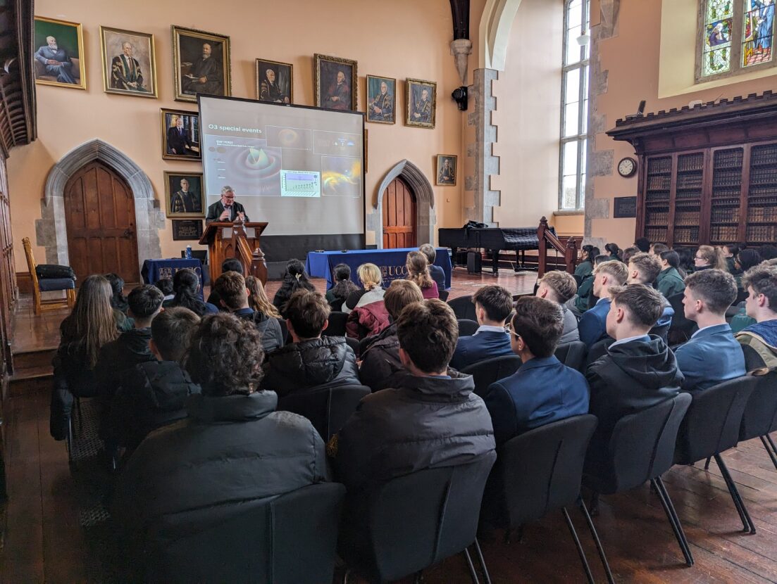 School students at lecture