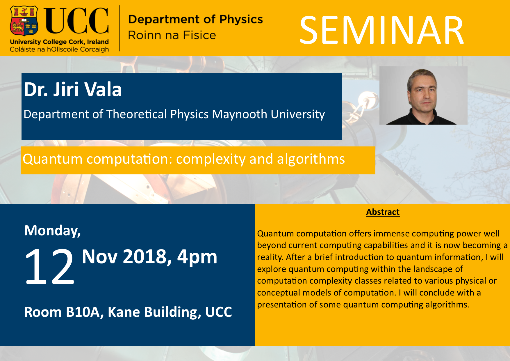 12 Nov 2018 Jiri Vala Seminar Poster 12 Nov 2018 Jiri Vala Seminar Poster