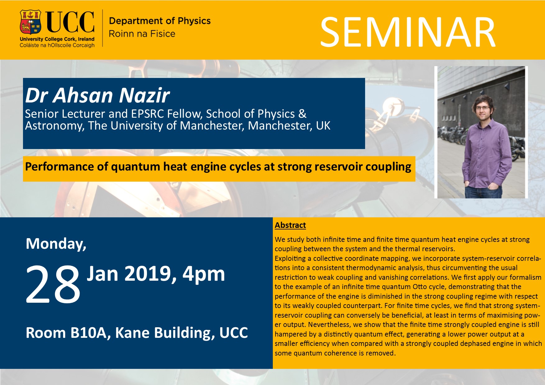 28 Jan 2019 Dr Ahsan Nazir Seminar Poster 28 Jan 2019 Dr Ahsan Nazir Seminar Poster