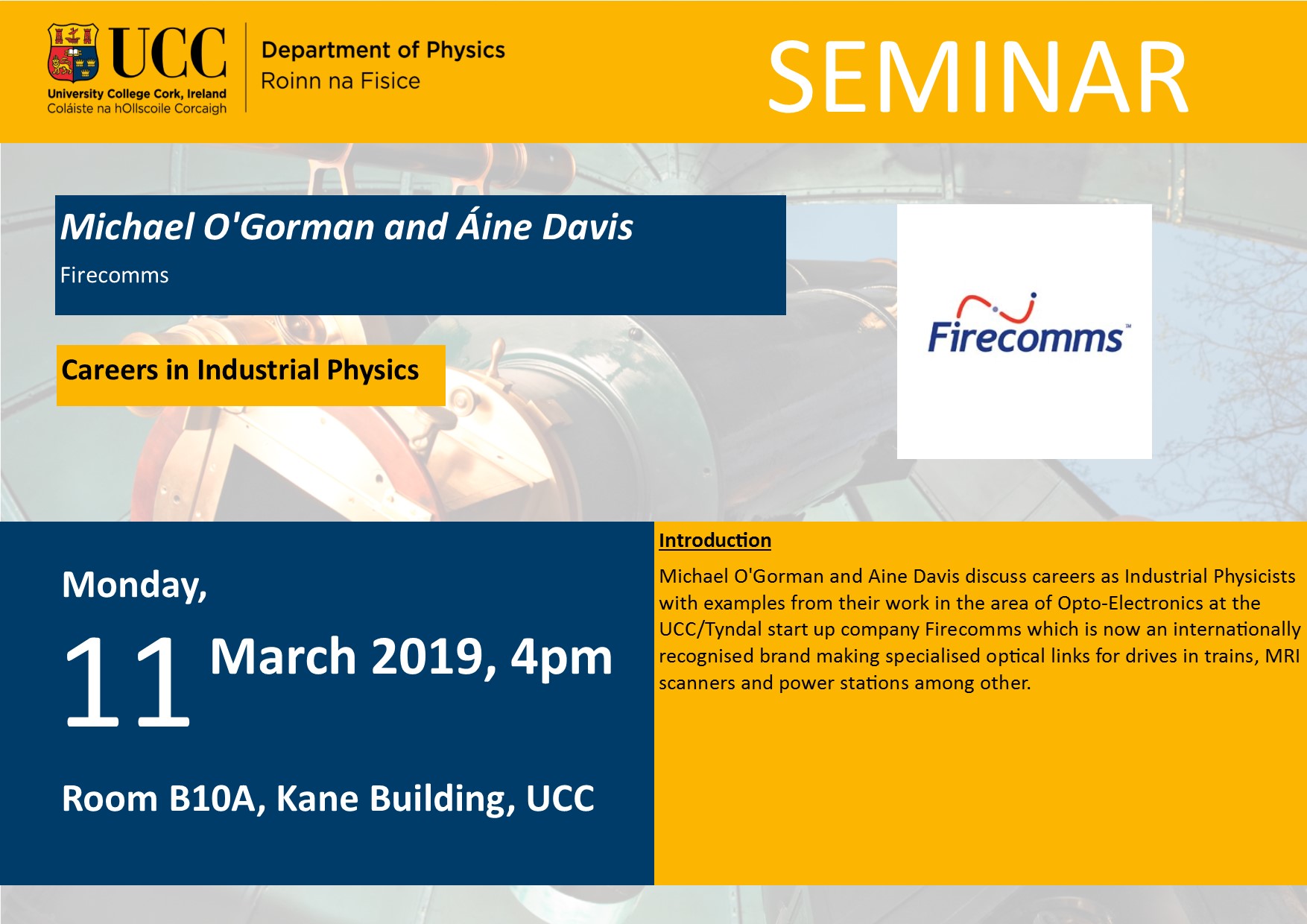 11 Mar 2019 Firecomms Seminar Poster