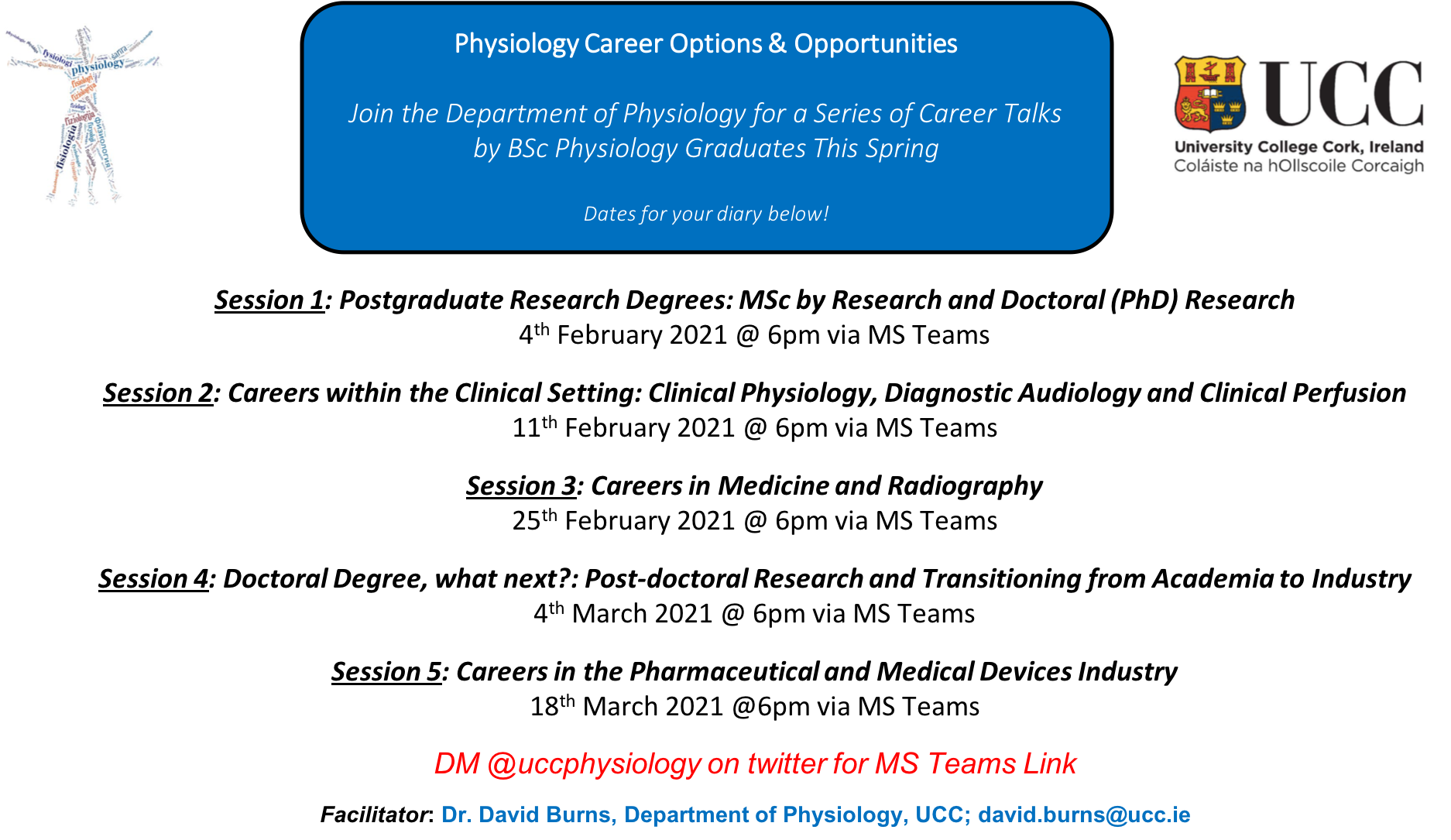 Physiology Career Options and Opportunities: Series of Career Talks!