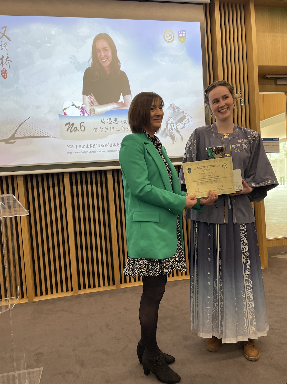 UCC  students participated in the 22nd Chinese Language Bridge Competition and won the prize