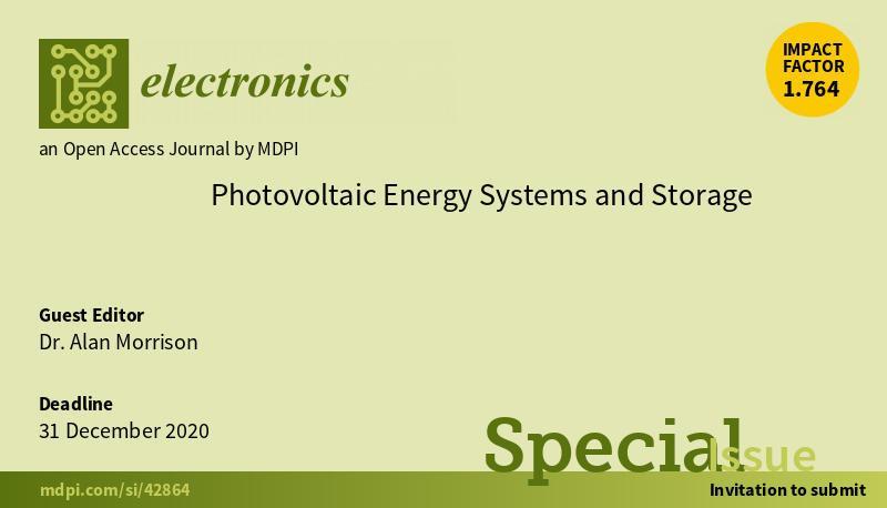  Dr Alan Morrison, Electrical and Electronic Engineering is the Invited Guest Editor for the upcoming Special Issue of Electronics