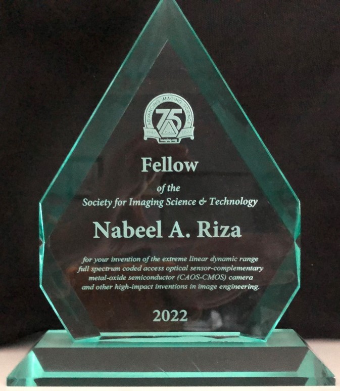 Professor Nabeel A. Riza Presented The Fellow Award from IS&T: The International Society for Imaging Science and Technology 
