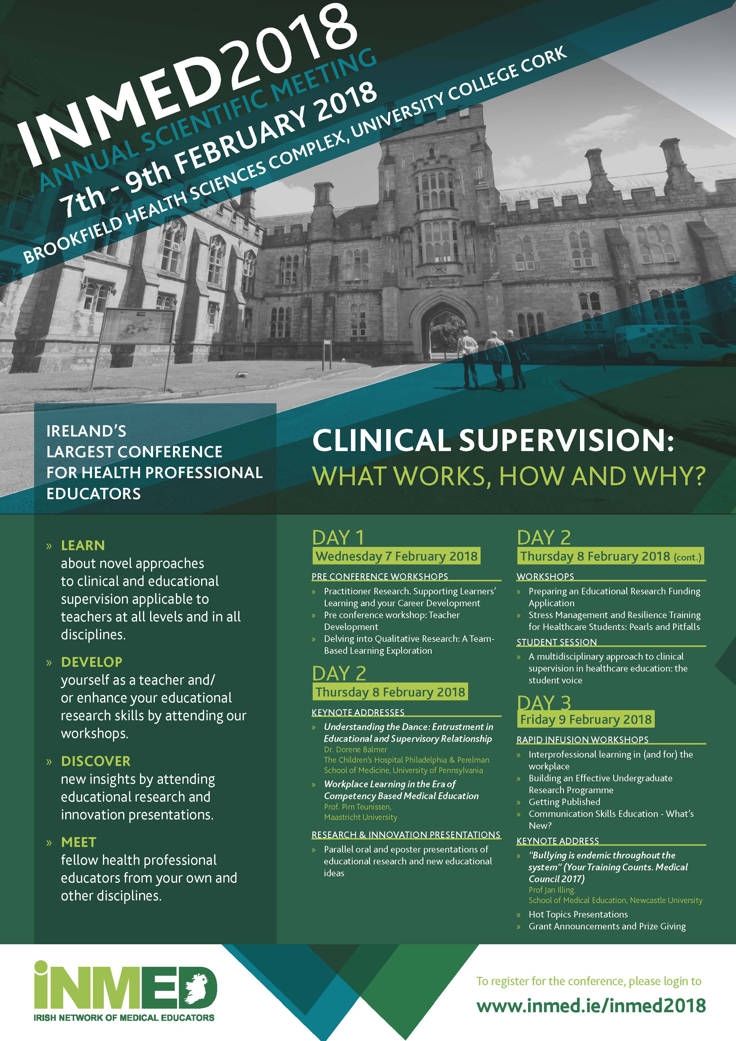 2018 INMED Annual Scientific Meeting, Clinical Supervision: What works, how and why?,  