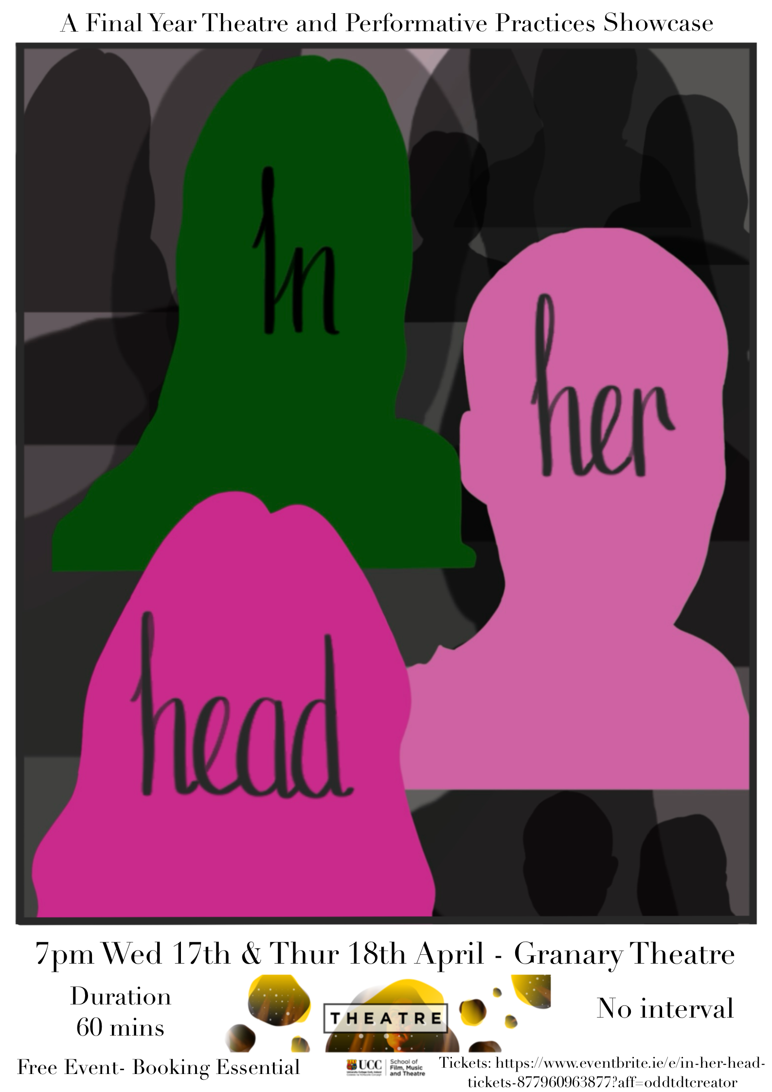 IN HER HEAD, Final Year Adaptations Showcase - Wed 17th and Thursday 18th April, Granary Theatre, @ 7pm