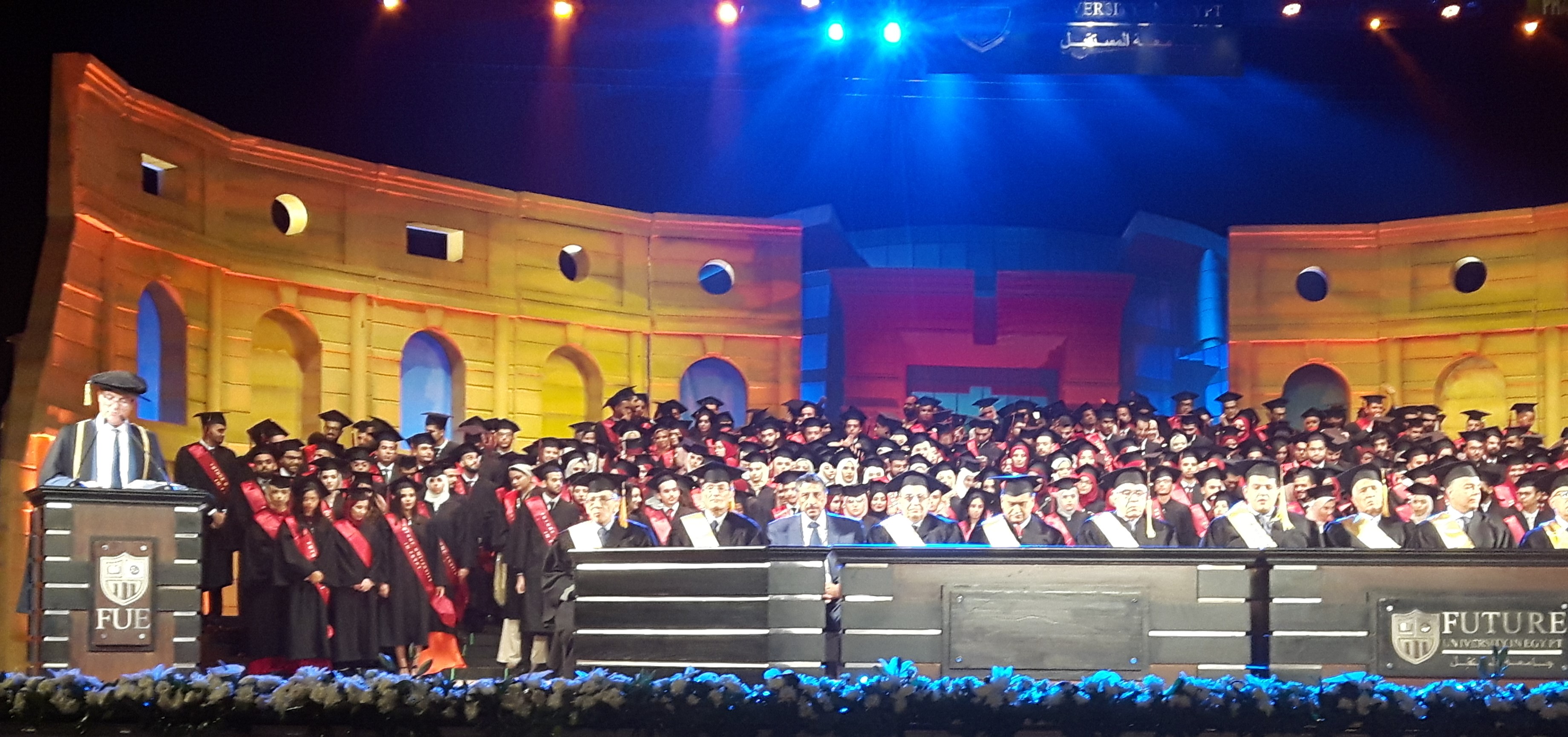 Professors John O’Halloran, Stephen Byrne and Dr. Brendan Griffin attend the inaugural graduation ceremony of the graduates of the new Pharmacy degree at FUE. 