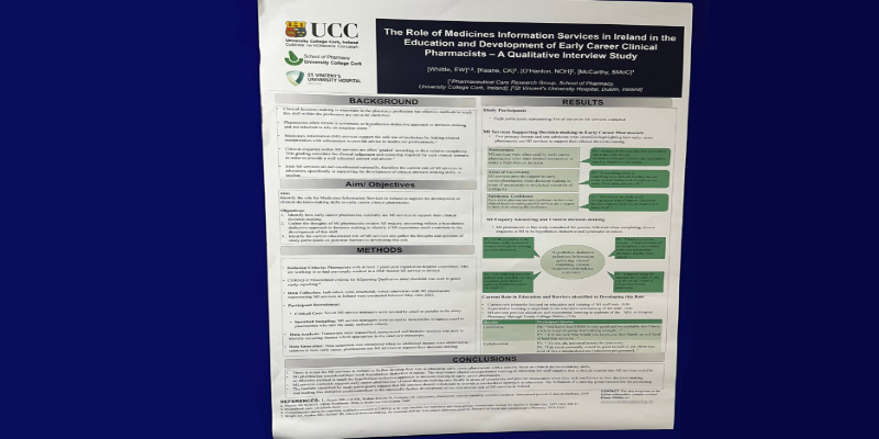 MSc Clinical Pharmacy Student Eileen Whittle wins first prize for research at Hospital Pharmacists Association of Ireland Conference
