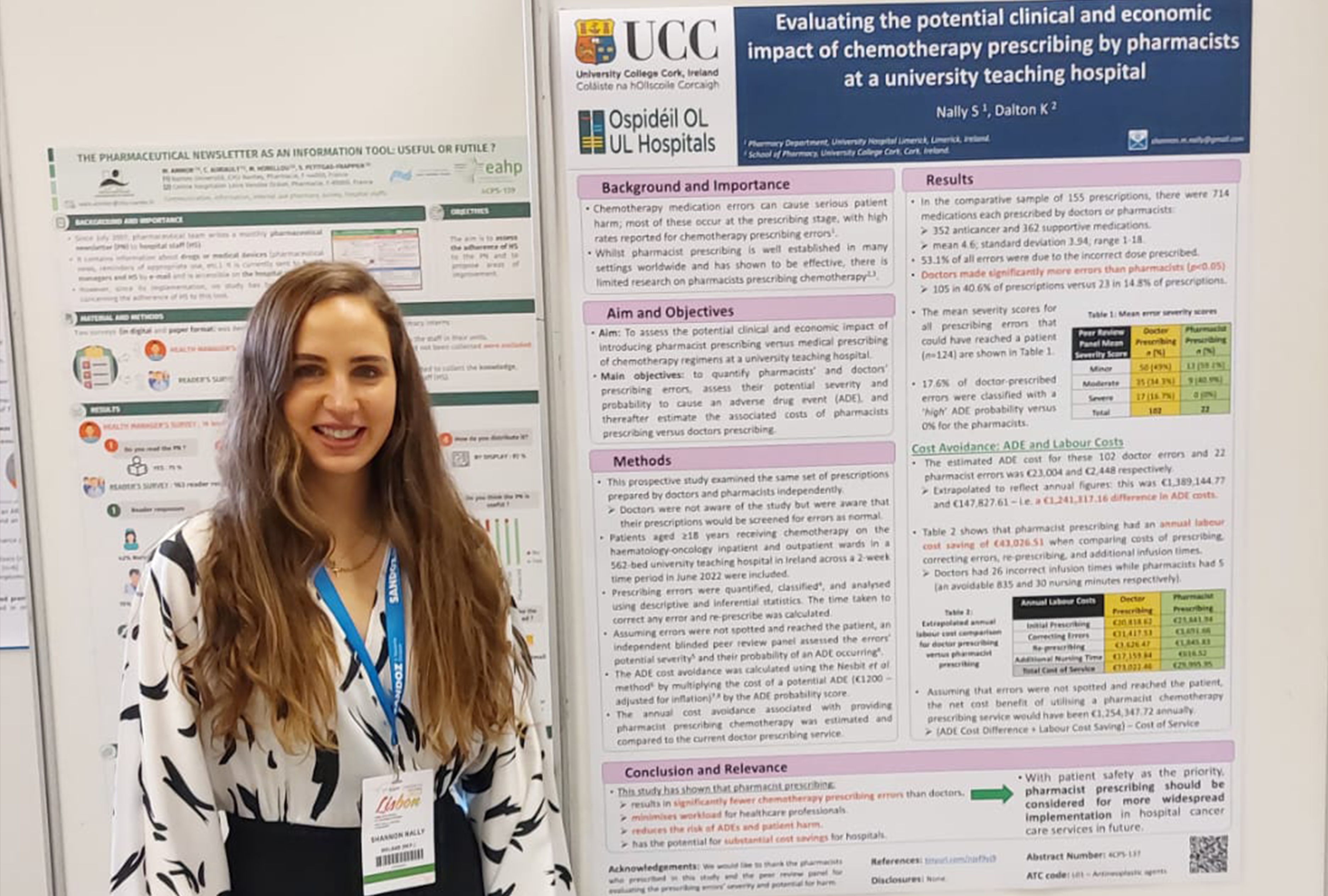 Shannon Nally wins best poster prize at the European Association of Hospital Pharmacists (EAHP) 2023 Congress for her MSc Clinical Pharmacy research.