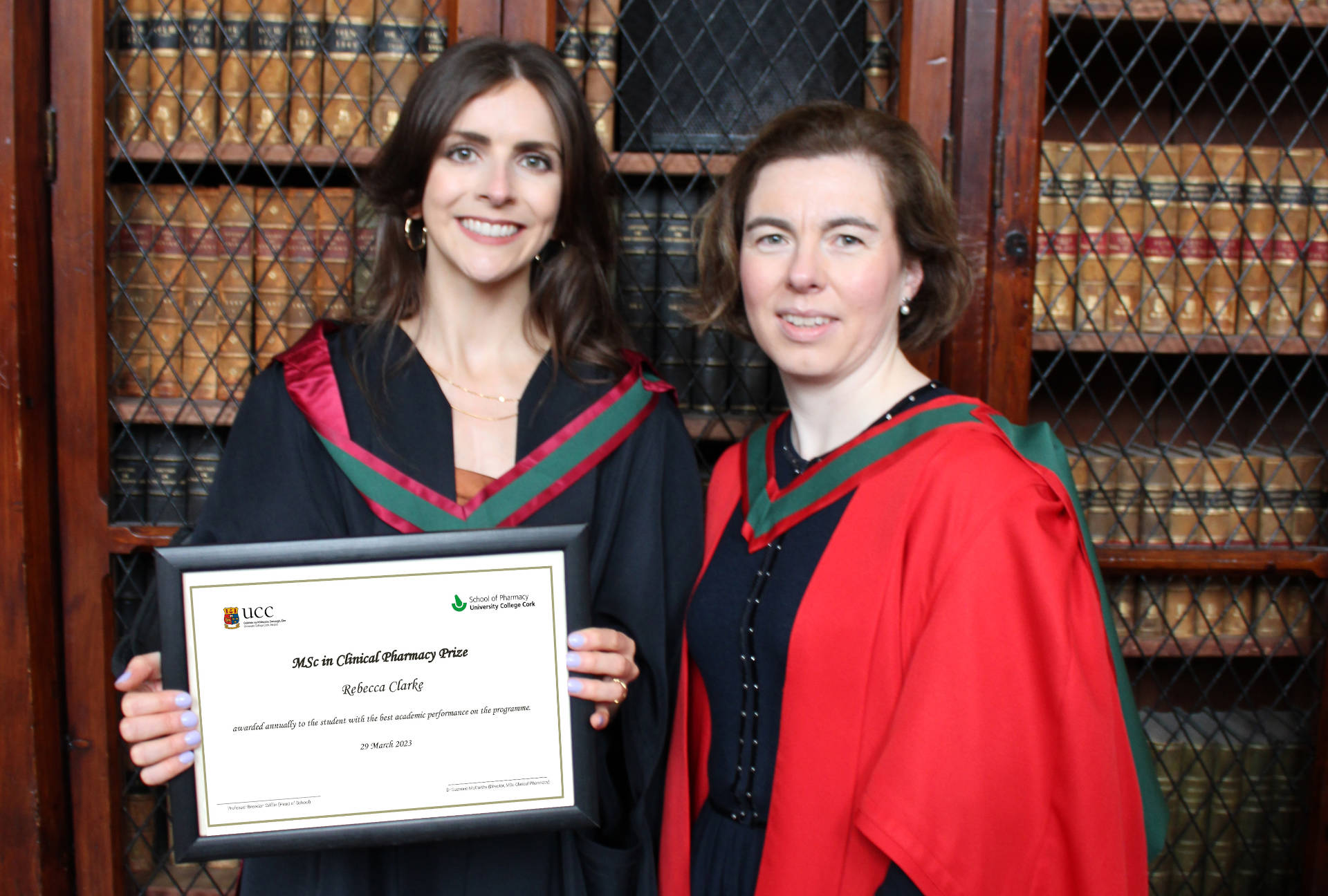 Rebecca Clarke & Shannon Nally Win Top Honors for Highest Scores in MSc Clinical Pharmacy Program 2020-2022