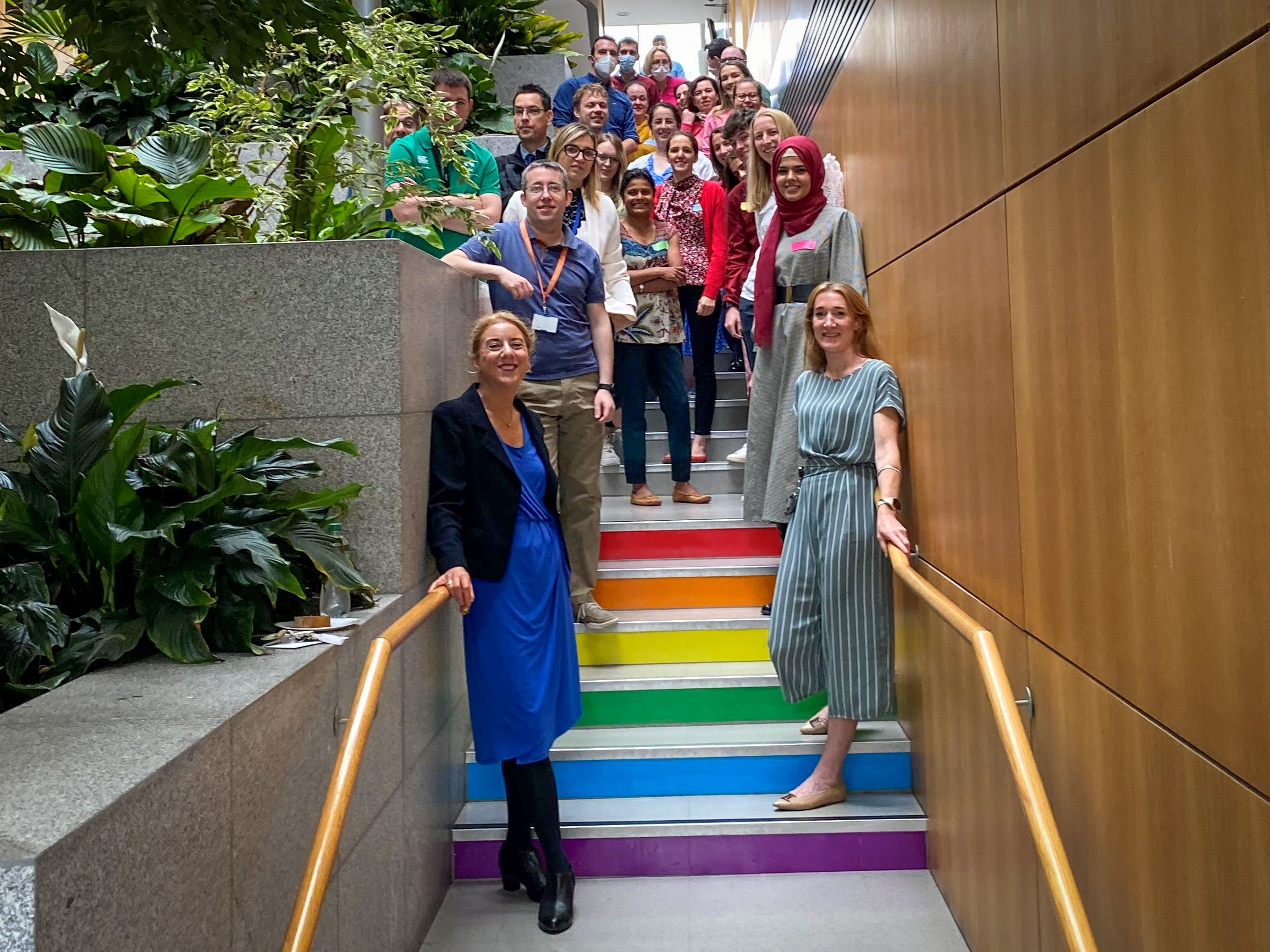 The School of Pharmacy is delighted to include the rainbow colours on its entrance stairway. 