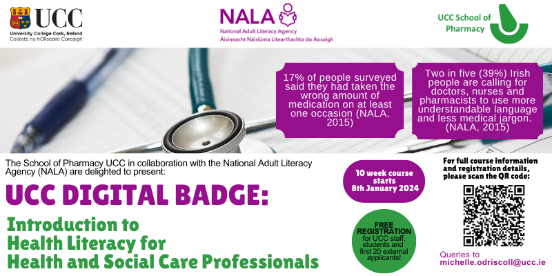 UCC Digital Badge: “An Introduction to Health Literacy for Health and Social Care Professionals”
