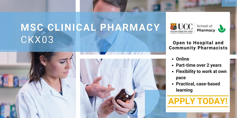 The MSc in Clinical Pharmacy is currently accepting applications for the 2024 September intake