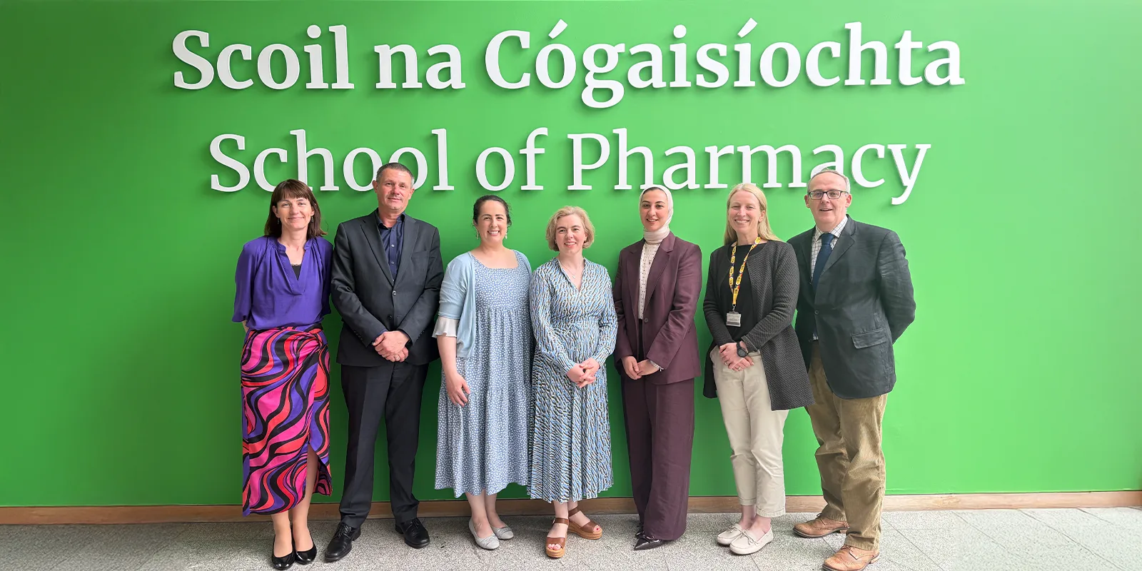 Pictured L-R: Dr Linda O’Keeffe, Prof. Simon White, Dr Maria Donovan, Dr Margaret Bermingham, Rehab Elhiny, Dr Suzanne McCarthy and Prof Stephen Byrne
