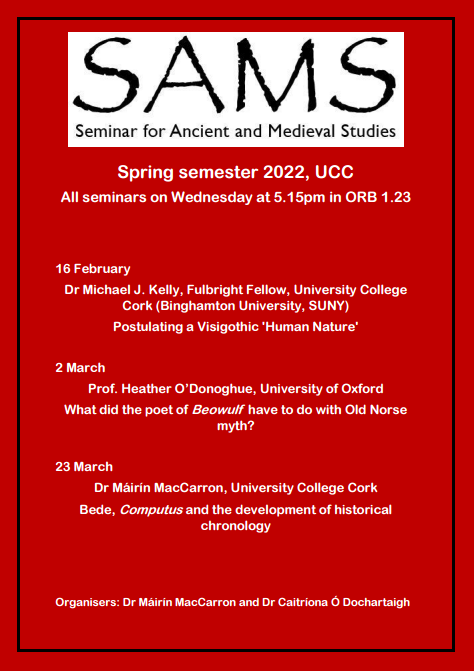 Seminar for Ancient and Medieval Studies - Spring 2022
