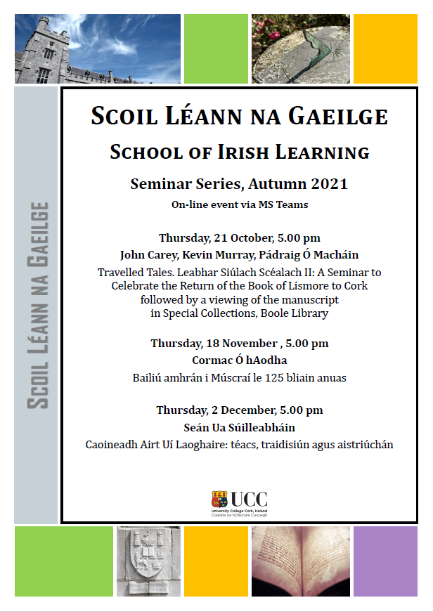  School of Irish Learning Autumn Seminar Series