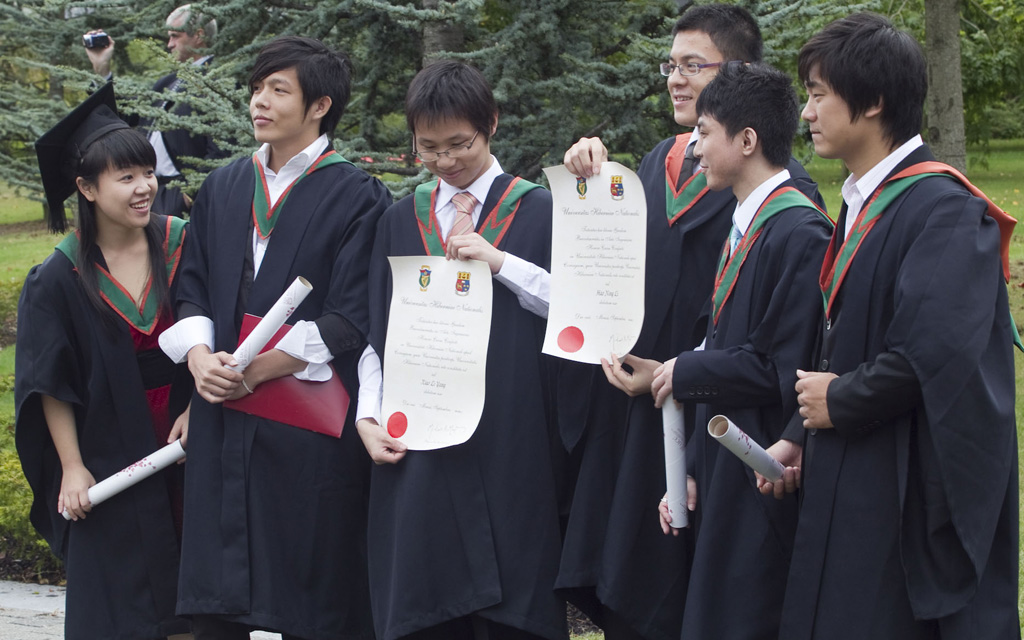 Group of students graduating