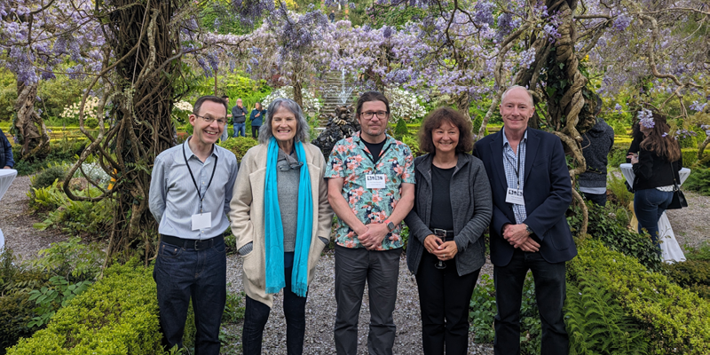 L-R: Profs Andrew Firth (Cambridge Univ.), Marla Berry (Univ of Hawaii), Pavel Baranov (UCC), Marina Rodnina (Max Planck Institute for Interdisciplinary Science), Ian Brierley (Cambridge Univ.)