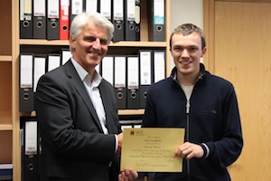 Colm Coughlan receives the SEFS Outstanding Postgraduate Demonstrator Award 2012