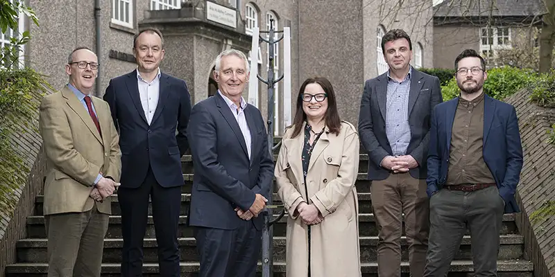 Photo L to R: Fr Dwayne Gavin, Head of Mission, Bon Secours Hospital Cork, Stephen Byrne, Deputy President & Registrar, UCC, Harry Canning. CEO, BSHC, Olive Byrne, Head of Access, UCC, Martin Flynn, Engagement and Support Manager, Access, UCC, and Matt Hamilton, Head of Transformational Philanthropy, UCC. Photo: Gerard McCarthy