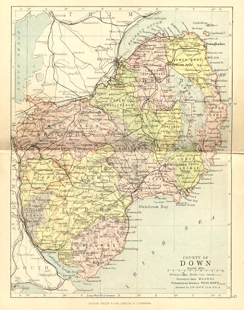 from Philip's handy atlas of the counties of Ireland, constructed by John Bartholomew; revised by P.W. Joyce, London 1882.