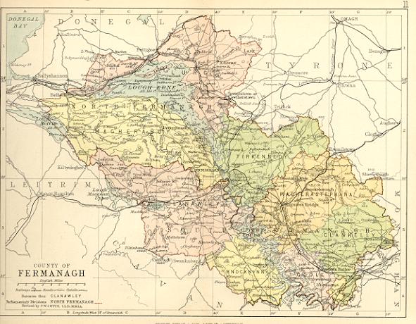 from Philip's handy atlas of the counties of Ireland, constructed by John Bartholomew; revised by P.W. Joyce, London 1882.