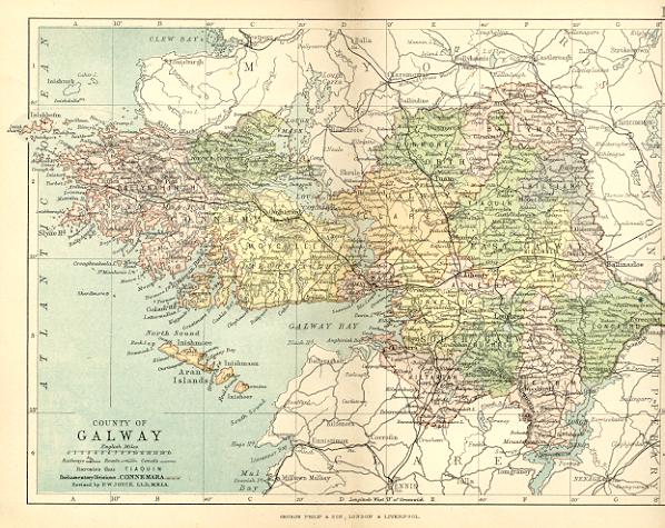 from Philip's handy atlas of the counties of Ireland, constructed by John Bartholomew; revised by P.W. Joyce, London 1882.