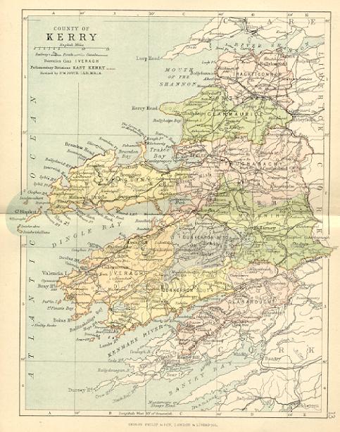 from Philip's handy atlas of the counties of Ireland, constructed by John Bartholomew; revised by P.W. Joyce, London 1882.